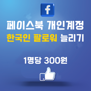 페이스북 개인계정 한국인 팔로워 늘리기