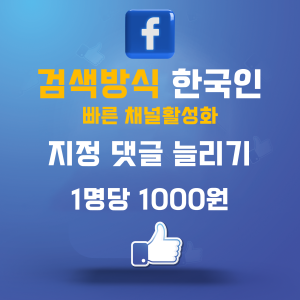 페이스북 한국인 지정댓글 늘리기